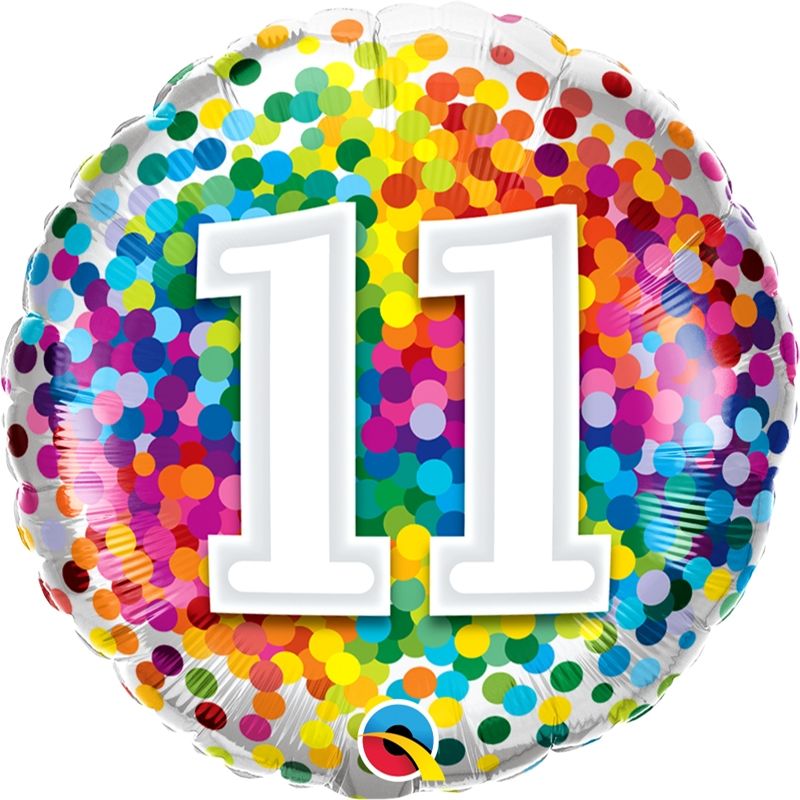 18" RND 01CT 11 RAINBOW CONFETTI