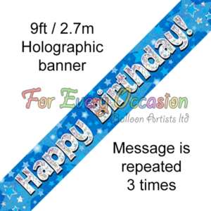 Oaktree Happy Birthday Blue Banner 2.7m