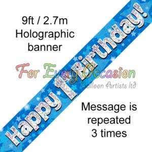 Oaktree 1st Birthday Blue Banner 2.7m
