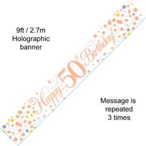 Oaktree Age 50 Rose Gold Fizz Banner 2.7m