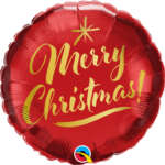 18" RND 01CT CHRISTMAS GOLD SCRIPT RED