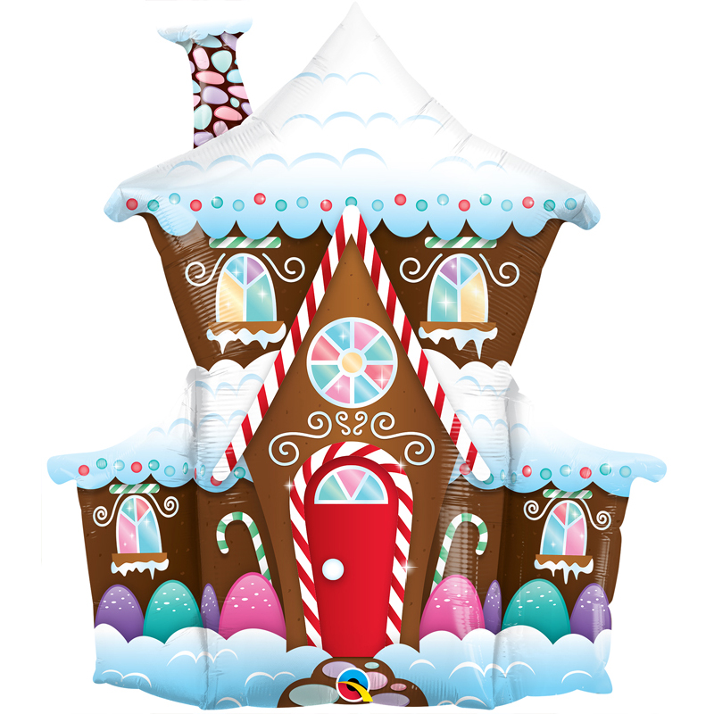 37" SHAPE 01CT DECORATED GINGERBREAD HOUSE