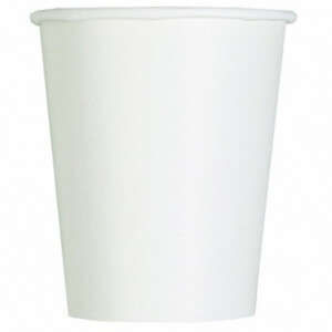 Unique Bright White Paper Cups 8ct