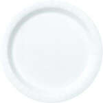 Unique 9" Plain Bright White Paper Plates 16ct