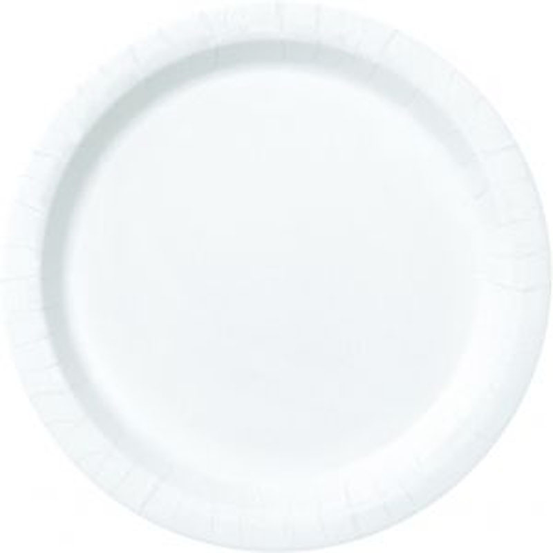 Unique 9" Plain Bright White Paper Plates 16ct