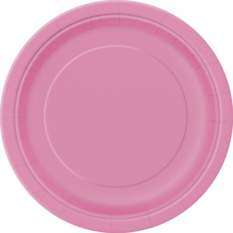 Unique 9" Plain Hot Pink Paper Plates 16ct