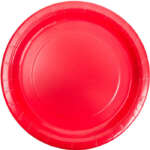 Unique 9" Plain Ruby Red Paper Plates 16ct