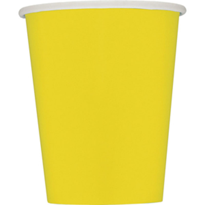 Unique Paper Cups (14ct) Sunflower Yellow