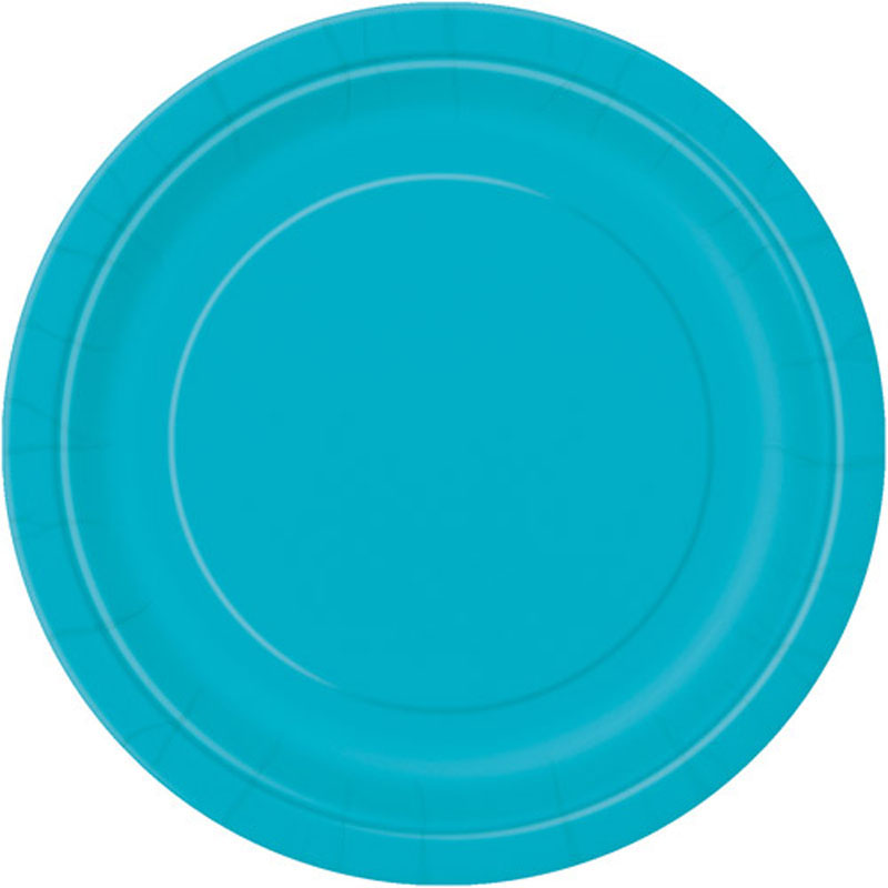 Unique 9" Paper Plates 16ct Caribbean Teal