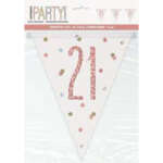 Unique Age 21 Rose Gold Glitz Bunting 2.74m
