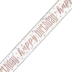 Unique Rose Gold Glitz Birthday Banner 2.74m