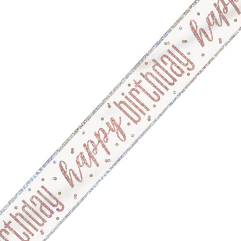 Unique Rose Gold Glitz Birthday Banner 2.74m