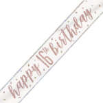Unique Age 16 Rose Gold Glitz Banner 2.74m