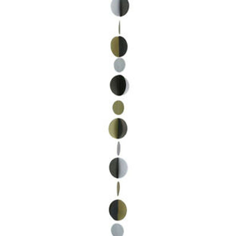 Anagram Balloon Tail Black/Gold Circles