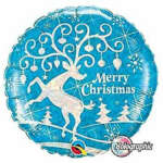 18" RND HOLOGRPH 01CT DECORATED REINDEER