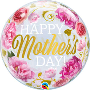 22" SINGLE BUBBLE 01CT MOTHER'S DAY PINK PEONIES