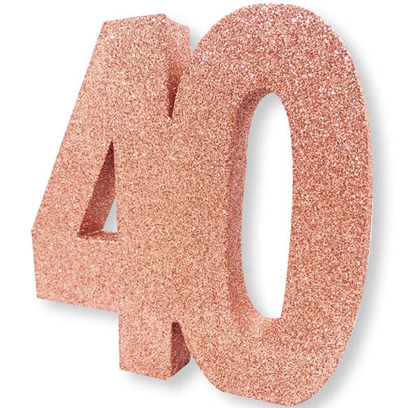 Age 40 Rose Gold Table Decoration