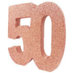 Age 50 Rose Gold Table Decoration
