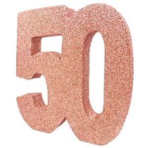 Age 50 Rose Gold Table Decoration