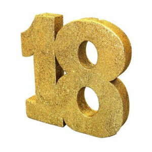 Age 18 Gold Glitter Table Decoration