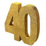 Age 40 Gold Glitter Table Decoration