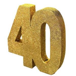 Age 40 Gold Glitter Table Decoration
