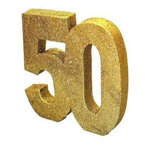 Age 50 Gold Glitter Table Decoration
