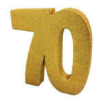 Age 70 Gold Glitter Table Decoration