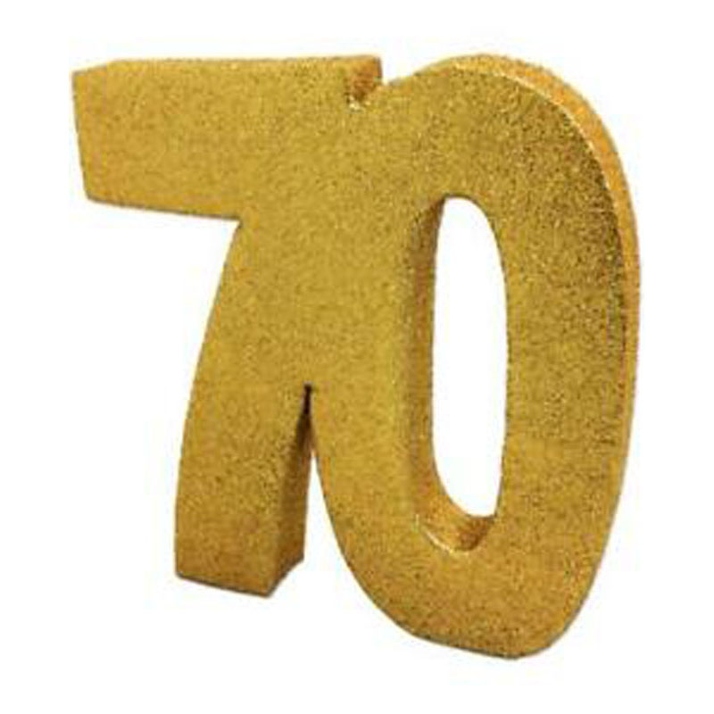Age 70 Gold Glitter Table Decoration
