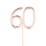 Rose Gold Age 60 Cake Topper