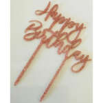 Club Green Rose Gold Acrylic Cake Topper
