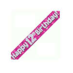 Oaktree Age 12 Birthday Pink Banner 2.7m