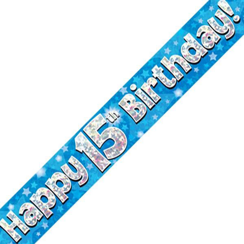 Oaktree Age 15 Birthday Blue Banner 2.7m