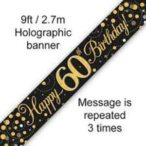 Oaktree Age 60 Black Gold Fizz Banner 2.7m
