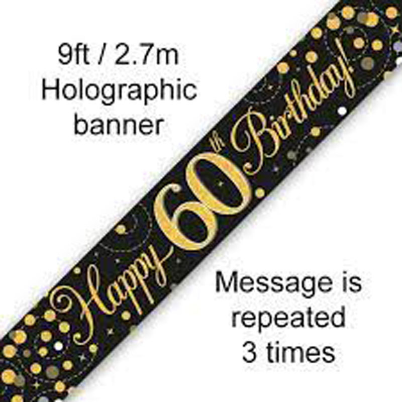 Oaktree Age 60 Black Gold Fizz Banner 2.7m