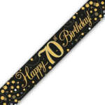 Oaktree Age 70 Black Gold Fizz Banner 2.7m