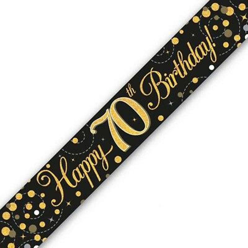 Oaktree Age 70 Black Gold Fizz Banner 2.7m