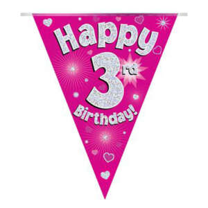 Oaktree Age 3 Pink Bunting 3.9m