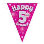 Oaktree Age 5 Pink Bunting 3.9m