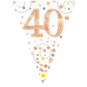 Oaktree Age 40 Rose Gold Fizz Bunting 3.9m