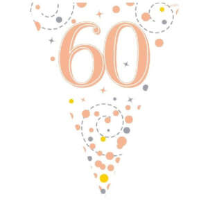 Oaktree Age 60 Rose Gold Fizz Bunting 3.9m
