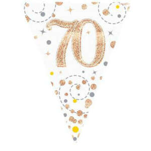 Oaktree Age 70 Rose Gold Fizz Bunting 3.9m