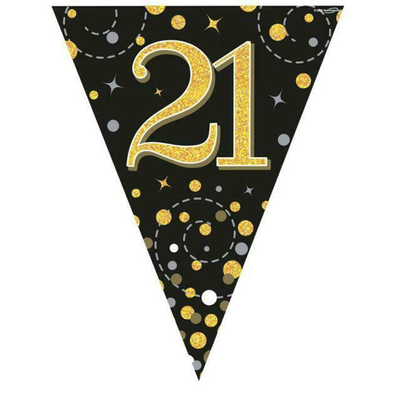 Oaktree Age 21 Black Gold Fizz Bunting 3.9m