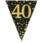 Oaktree 40th Black Gold Fizz Bunting 3.9m