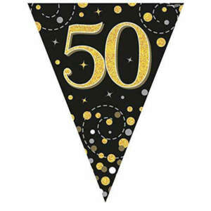 Oaktree Age 50 Black Gold Fizz Bunting 3.9m