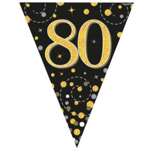 Oaktree 80th Black/Gold Fizz Bunting 3.9m