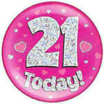 Oaktree Age 21 Pink Jumbo Badge