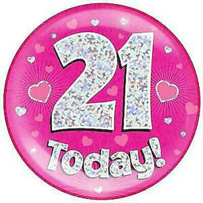 Oaktree Age 21 Pink Jumbo Badge