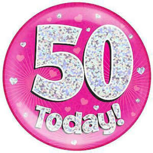 Oaktree Age 50 Pink Large Badge