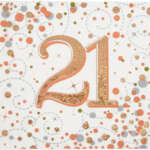 Oaktree Age 21 Rose Gold Fizz Napkin 16ct